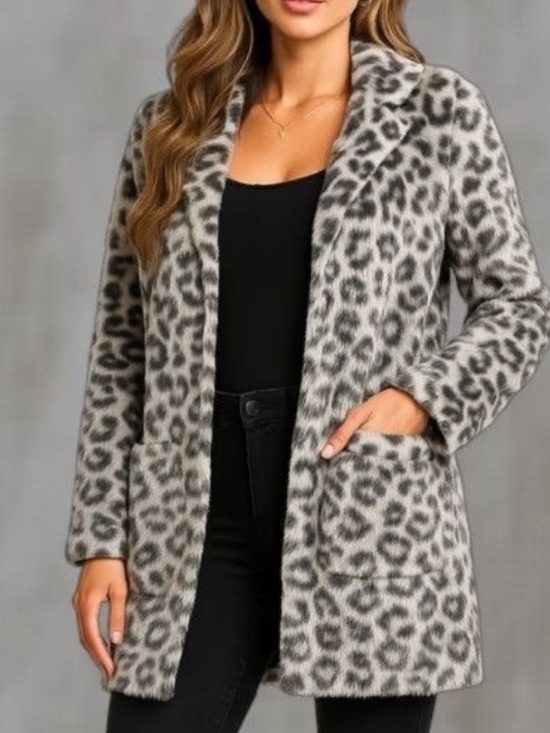 a new day Jackets & Blazers - A New Day Women’s Leopard Print Women's Trench Coat with Pockets - Size S